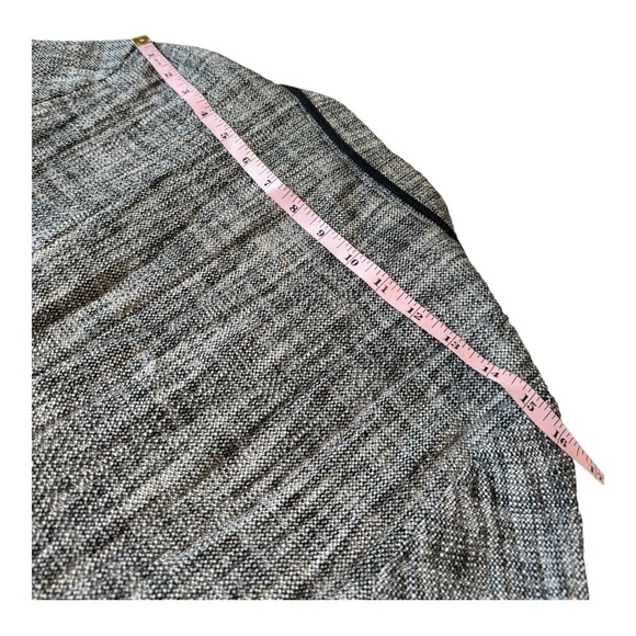 Anthropologie Cartonnier Levine Knit Blazer Black White Tweed Knit Size 10 - Picture 11 of 16